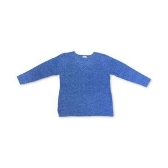 Style Co Plus Size V-Neck Cotton Sweater Palace Blue 0X - Picture 3 of 3
